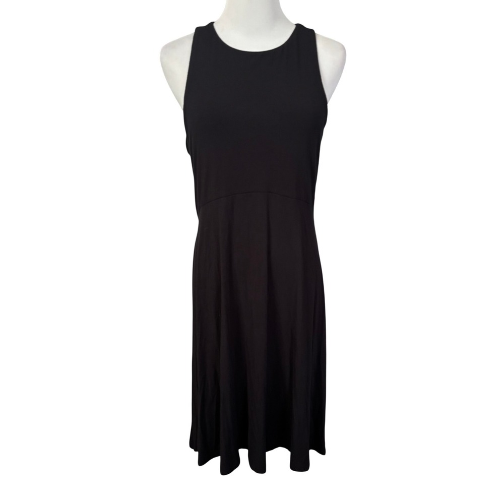 Athleta Santorini Thera Mini Dress Sz MT Black Sleeveless Tank Sporty Casual